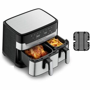 Moulinex Dual Easy Fry & Grill, Capacità 8,3 L, Doppio Cestello, Friggitrice ad Aria e Griglia, 8 Programmi Preimpostati, 