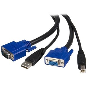 StarTech.com 6 ft 2-in-1 USB KVM Cable - Cable for KVM Switch - First End: 1 x 4-pin USB 2.0 Type A - Male, 1 x 15-pin HD-