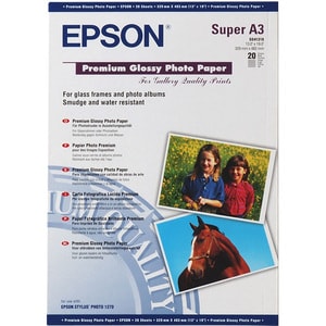 Epson Premium C13S041316 Inkjet Photo Paper - A3+ - 329 mm x 483 mm - 255 g/m² Grammage - Glossy - 20 Sheet