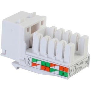 C2G Cat6 RJ45 UTP Keystone Jack - White - Mini-phone/VGA for Audio/Video Device, Monitor, Projector, Notebook - 25 ft - 1 