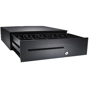 apg®Heavy- Duty Point of Sale Cash Drawer | Series 100 T320-BL16195 - 5 Bill - 5 Coin - 2 Media Slot - Solenoid 24V - Black