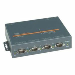 Lantronix EDS4100 4-Port Device Server with PoE - Four DB9M serial ports; two RS-232, two RS-232/422/485, 10/100 RJ45 Ethe
