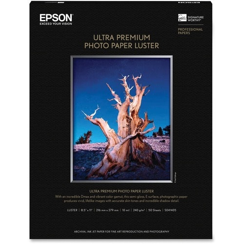 Epson Ultra Premium Luster Photo Paper - 97 Brightness - 97% Opacity - Letter - 8 1/2" (215.90 mm) x 11" (279.40 mm) - 64 