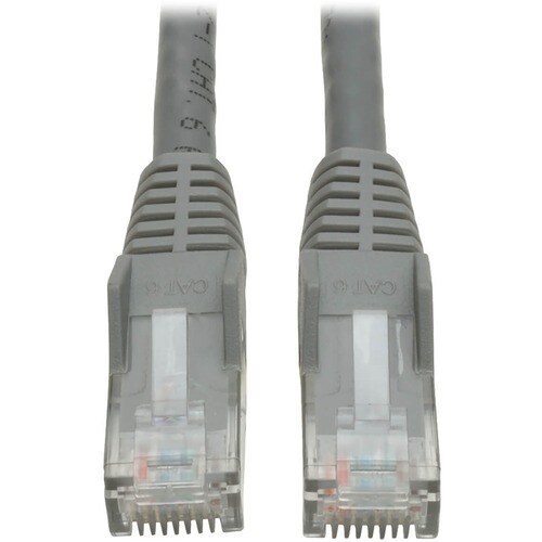 Eaton Tripp Lite Series Cat6 Gigabit Snagless Molded (UTP) Ethernet Cable (RJ45 M/M), PoE, Gray, 7 ft. (2.13 m) - 7ft - 1 