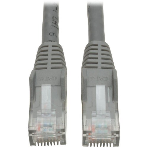 Tripp Lite Cat6 Gigabit Snagless Molded (UTP) Ethernet Cable (RJ45 M/M) PoE Gray 3 ft. (0.91 m) - 3ft - 1 x RJ-45 Male - 1