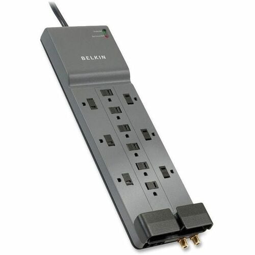 Belkin 12-Outlet Home/Office Surge Protector with 8-foot cord - 8 foot Cable - Black - 3780 Joules - 12 - 3780 J - 125 V A