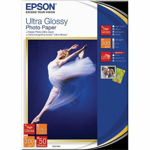 Epson C13S041944 Inkjet Photo Paper - 130 mm x 180 mm - Glossy - 50 Sheet