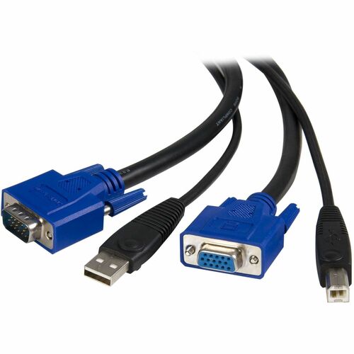 StarTech.com 15 ft 2-in-1 Universal USB KVM Cable - KVM Cable - 15 ft - 1 x Type B, 1 x D-Sub (HD-15), 1 x Type A, 1 x D-S