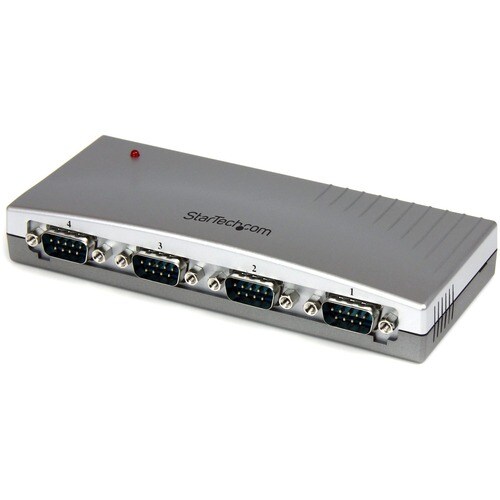 StarTech.com USB to Serial Adapter Hub - 4 Port - Bus Powered - DB9 (9-pin) - USB Serial - FTDI USB to Serial Adapter - 1 