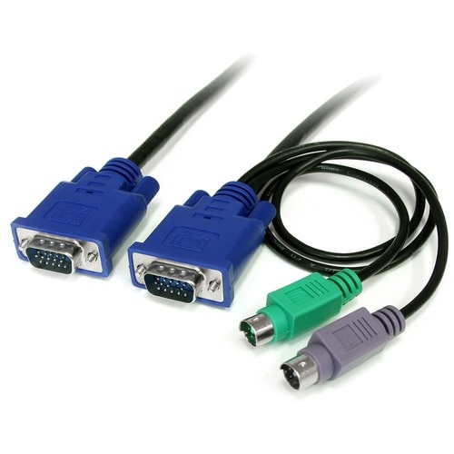 StarTech.com Ultra Thin KVM Cable - First End: 1 x 15-pin HD-15 - Male, 1 x 6-pin Mini-DIN (PS/2) - Male - Second End: 1 x
