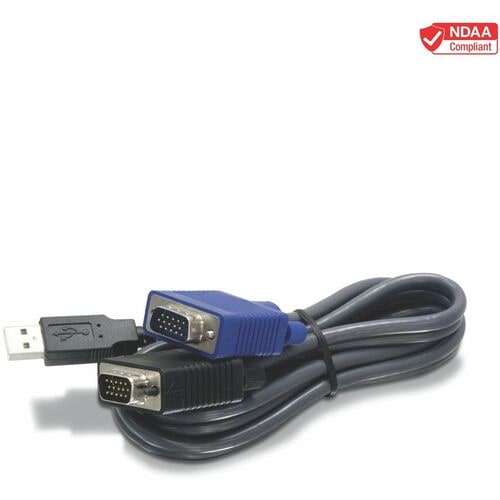 TRENDnet 2-in-1 USB VGA KVM Cable, 1.83m (6 Feet), VGA-SVGA HDB 15-Pin Male to Male, USB 1.1 Type A, Connect Computers wit