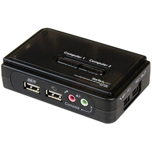 StarTech.com 2 Port USB KVM Kit with Cables and Audio Switching - KVM / audio switch - USB - 2 ports - 1 local user - 2 Port