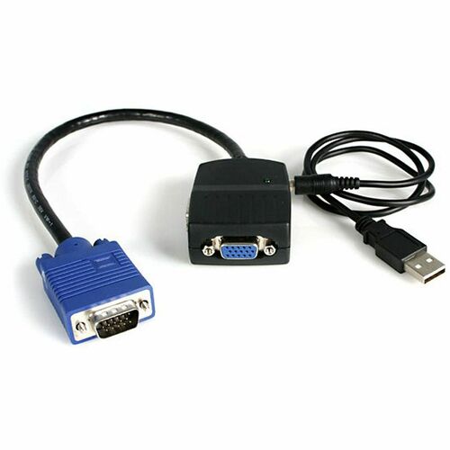 StarTech.com 2 Port VGA Video Splitter - USB Powered - Compact USB-powered VGA splitter allows you to split a video source