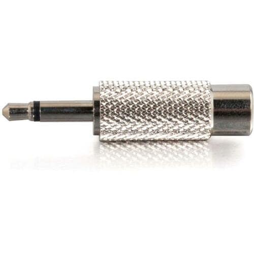 C2G 3.5mm Mono Male to RCA Female Audio Adapter - 1 x RCA Female - 1 x Mini-phone Audio Male - Metallic Silver - TAA Compl