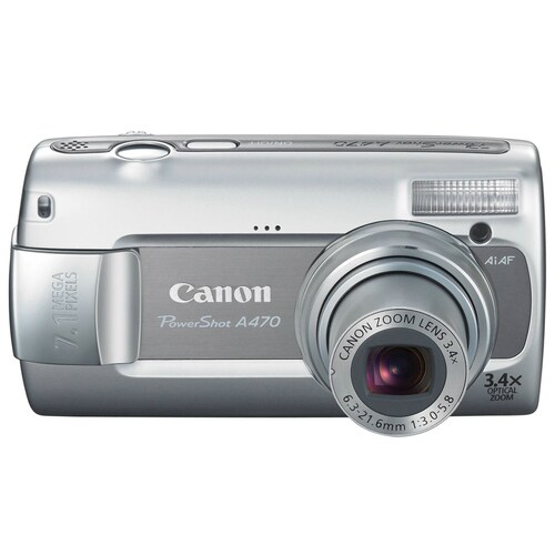 Canon PowerShot A470 7.1 Megapixel Compact Camera - Grey - 6.4 cm (2.5")LCD - 3.4x Optical Zoom - 4x Digital Zoom - 3072 x