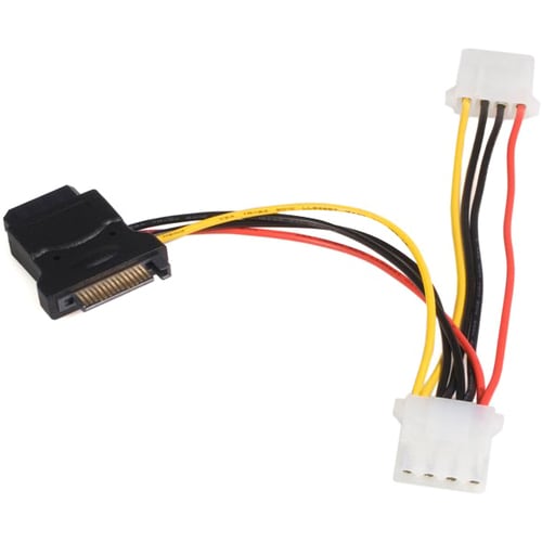 StarTech Serial ATA 15 Pin to LP4 Power Cable Adapter w/ 2 Extra LP4 - Power up to 3 devices using a SATA power connector 