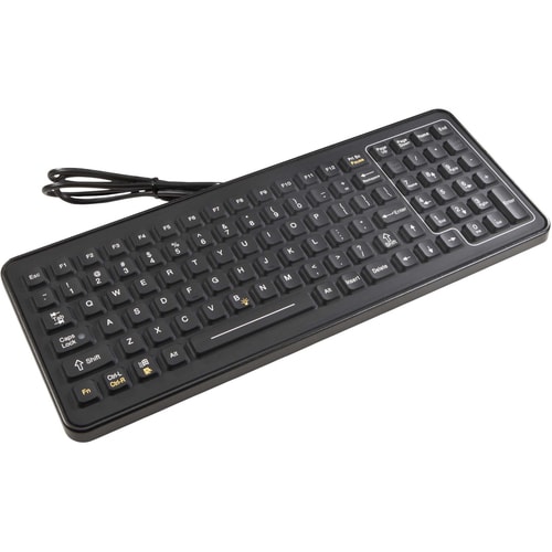 Intermec SlimKey SLK-101 Keyboard - Cable Connectivity - PS/2 Interface - 101 Key(s) - Computer - PC - Industrial Silicon 