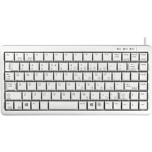 CHERRY G84-4100 Ultraslim Light Gray Wired Keyboard - Compact, 83 position Key Layout, NoCompact with 'Windows keys' - Inc