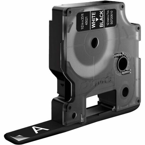 Etiquette polyvalente Dymo 45021 - 12 mm Largeur - Rectangle - Transfert thermique - Brillant - Noir, Blanc - Plastique