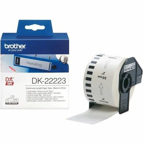 Brother DK-22223 Multipurpose Label - 50 mm Width x 30.48 m Length - Thermal Transfer - White - 1 Roll