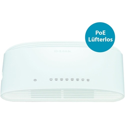D-Link DGS-1008D, 8-Port Layer 2 unmanaged Gigabit Switch (8 x 10/100/1000 Mbit/s BaseT Port, Plug & Play, lüfterlos)