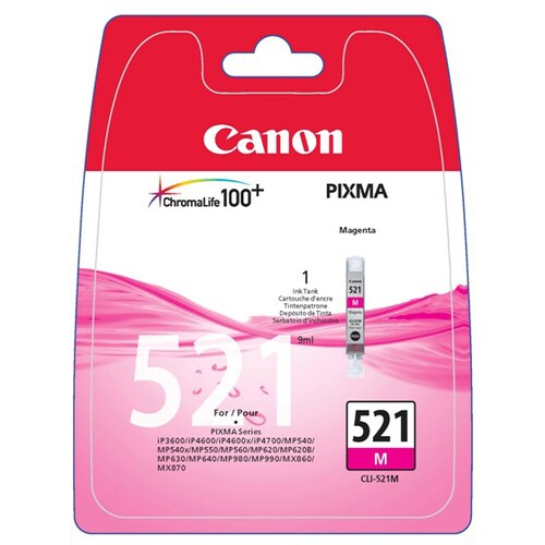 Canon CLI-521M Original Inkjet Ink Cartridge - Magenta - 1 Pack - Inkjet - 1 Pack