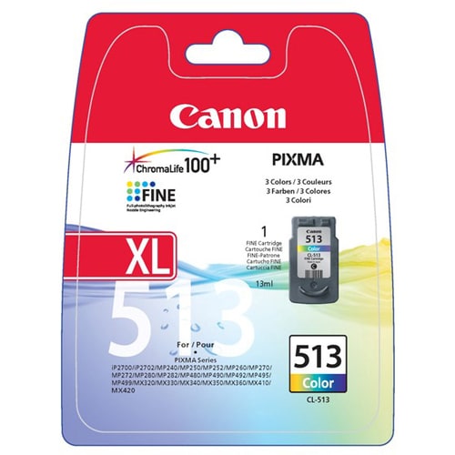 Canon CL-513 Original Inkjet Ink Cartridge - Cyan, Magenta, Yellow Pack - 349 Pages