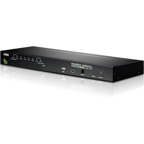 Aten CS1708A 8-Port PS/2 USB KVM Switch-TAA Compliant - 8 x 1 - 8 x SPHD-15 Keyboard/Mouse/Video - 1U - Rack-mountable