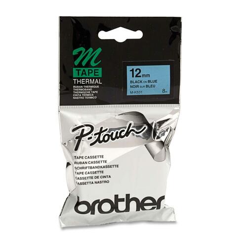 Etikettenband Brother MK531 - 12 mm Breite x 12 mm Länge - Rechteck - Thermodirekt - Blau - Plastik - Laminiert - 1