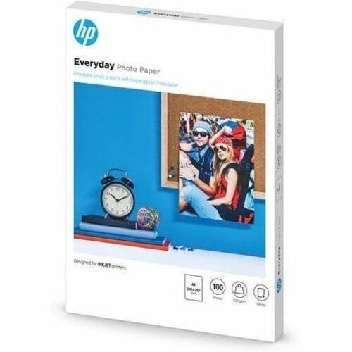 HP Everyday Tintenstrahl Fotopapier - DIN DIN A4 - 210 mm x 297 mm - 200 g/m² Grammage - Glänzend, Texturiert - 100er Blatt