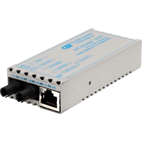 miConverter 10/100/1000 Gigabit Ethernet Fiber Media Converter RJ45 ST Multimode 550m - 1 x 10/100/1000BASE-T; 1 x 1000BAS
