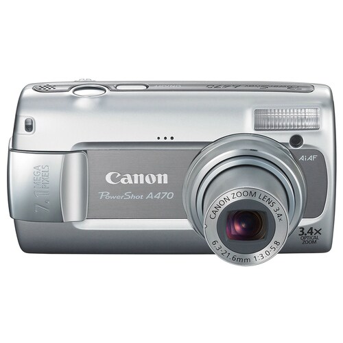 Canon PowerShot A470 7.1 Megapixel Compact Camera - Grey - 6.4 cm (2.5")LCD - 3.4x Optical Zoom - 4x Digital Zoom - 3072 x