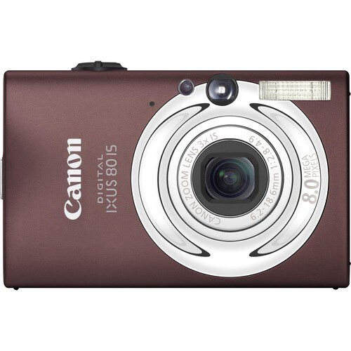 Canon Digital IXUS 80 IS 8 Megapixel Compact Camera - Brown - 1/2.5" CCD Sensor - 6.4 cm (2.5")LCD - Optical Viewfinder - 