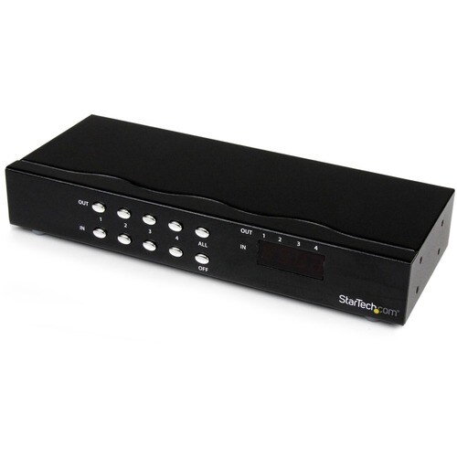 StarTech.com 4x4 VGA Video Matrix Switch Splitter with Audio - 4 x HD-15 Video In