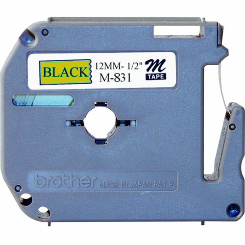 P-touch P-touch Nonlaminated M Series Tape Cartridge - 1/2" Width - Rectangle - Gold, Black - 1 Each