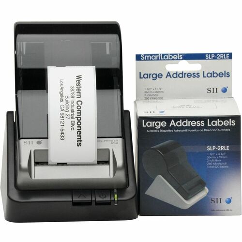 Seiko Address Label - 3 1/2" x 1 1/2" Length - Rectangle - Direct Thermal - 260 / Roll - 1 / Each SLP-2RLE 2ROLLS LARGE AD