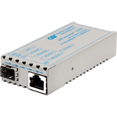 miConverter 10/100/1000 Gigabit Ethernet Fiber Media Converter RJ45 SFP - 1 x 10/100/1000BASE-T; 1 x 1000BASE-X (SFP); US 