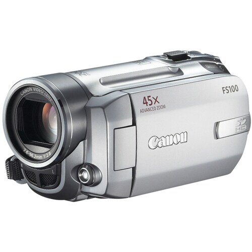 Canon FS100 Digital Camcorder - 6.9 cm (2.7") LCD Screen - 1/6" CCD - Garnet Wine - 16:9 - 0.8 Megapixel Image - 0.7 Megap
