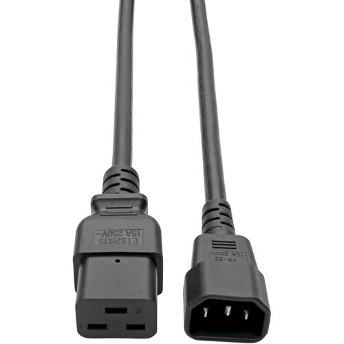 Eaton Tripp Lite Series Power Cord, C19 to C14 - Heavy-Duty, 15A, 250V, 14 AWG, 6 ft. (1.83 m), Black - (IEC-320-C19 to IE