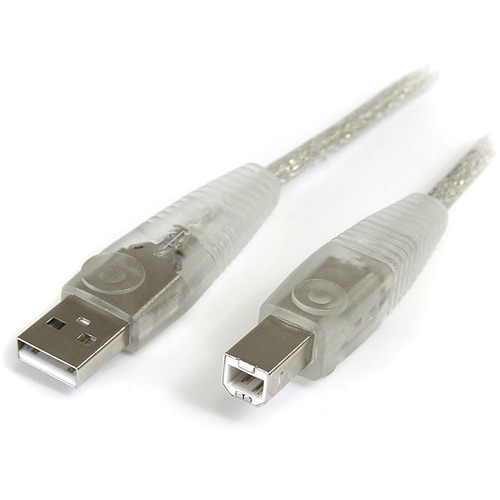 StarTech.com - Transparent USB 2.0 cable - 4 pin USB Type A (M) - 4 pin USB Type B (M) - ( USB / Hi-Speed USB ) - 10 ft - 
