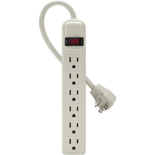 Belkin 6 Outlet Power Strip - 5 foot cord - White - 6 x AC Power - 5 ft Cord - 24 A Current - 125 V AC Voltage - 1875 W