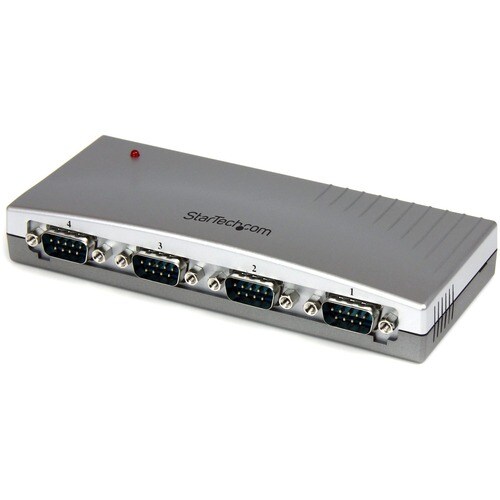 StarTech.com USB to Serial Adapter Hub - 4 Port - Bus Powered - DB9 (9-pin) - USB Serial - FTDI USB to Serial Adapter - Ad
