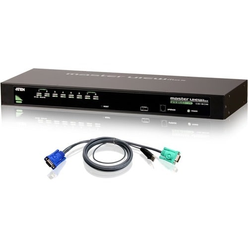 Aten CS1308KIT KVM Switch - 8 x 1 - 8 x SPHD-15 Keyboard/Mouse/Video - 1U - Rack-mountable