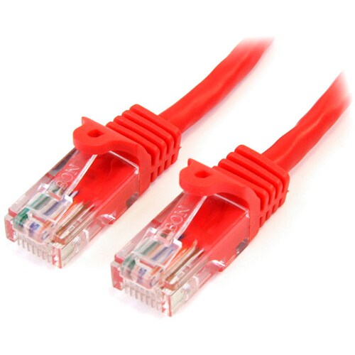 StarTech.com 30 ft Red Snagless Cat5e UTP Patch Cable - Category 5e - 30 ft - 1 x RJ-45 Male Network - 1 x RJ-45 Male Netw
