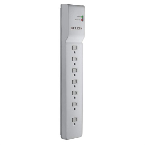 Belkin 7-Outlet Commercial Power Strip Surge Protector with 7ft Power Cord - 750 Joules - Receptacles: 7 x NEMA 5-15R - 750J