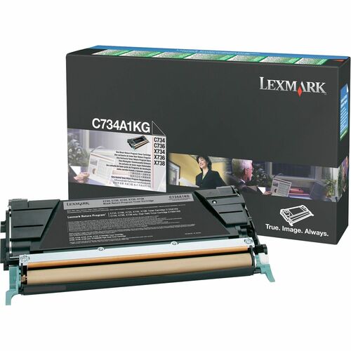 Lexmark C734A1KG Original Laser Toner Cartridge - Black - 1 Pack - 8000 Pages