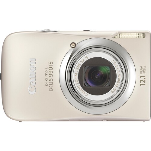 Canon Digital IXUS 990 IS 12.1 Megapixel Compact Camera - Silver - 7.6 cm (3")LCD - 5x Optical Zoom - 4x Digital Zoom - 40