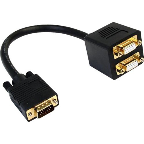 StarTech.com 1 ft VGA to 2x VGA Video Splitter Cable - M/F - DB-15 Male Video - DB-15 Female Video - 1ft - Black
