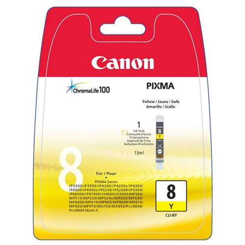 Canon CLI-8Y Original Jato de tinta Tinteiro - Amarelo - 1 Pack - Jato de tinta - 1 Pack