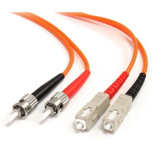 StarTech.com 3m Fiber Optic Cable - Multimode Duplex 62.5/125 - LSZH - ST /SC - OM1 - ST to SC Fiber Patch Cable - Cable f